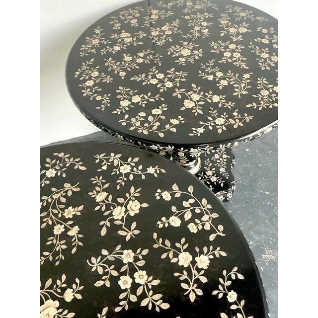 Vintage Boho Hand Painted Side Tables - A Pair For Sale - Image 12 of 12