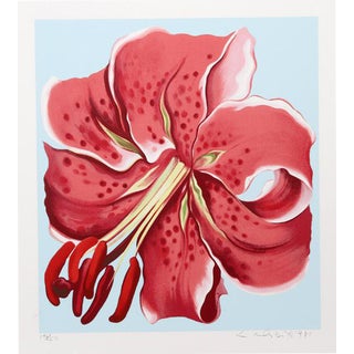 "Red Spotted Lily From the Stamps Series" Print For Sale