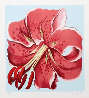 "Red Spotted Lily From the Stamps Series" Print
