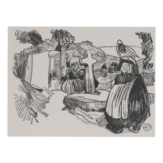Mathurin Meheut, Brittany, Pilgrimage to the Oratory (Black), Engraving For Sale