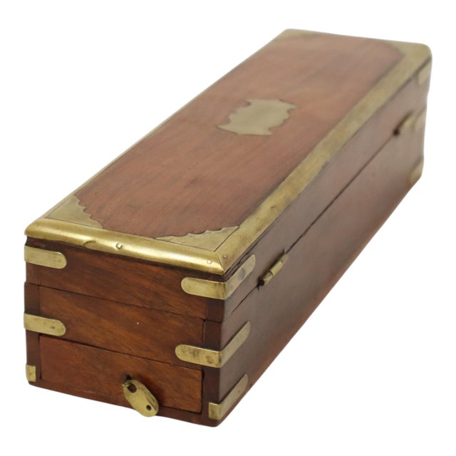 Anglo-Indian Hardwood Pen Box in Brass For Sale - Image 10 of 11