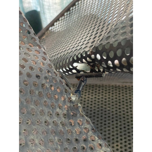 Tall Perforated Geometric Side Table in the Style of Mathieu Matégot, C. 1980s For Sale In Los Angeles - Image 6 of 7