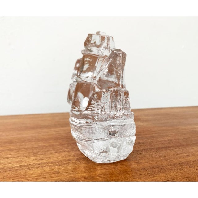 Vintage Swedish Glass Ship by Uno Westerberg for Pukeberg Glass, 1970s For Sale - Image 14 of 18