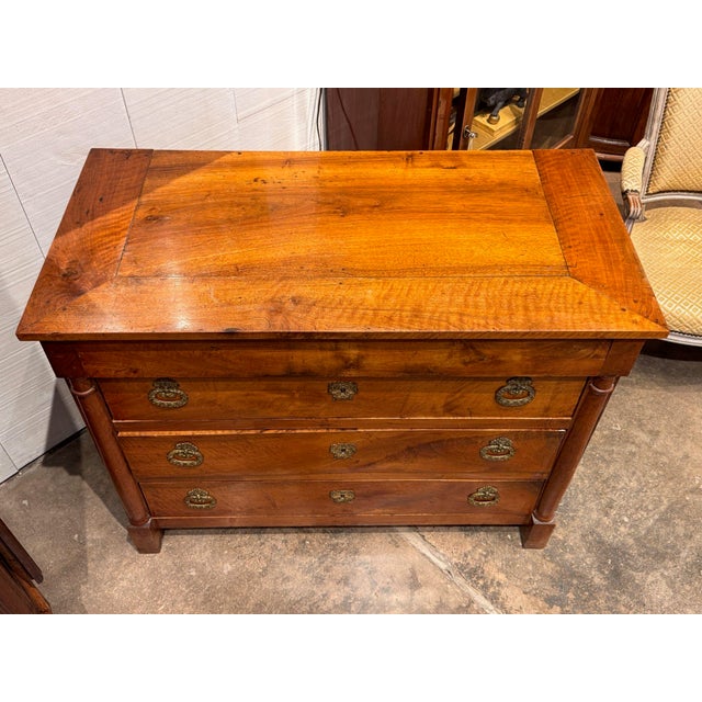 Brown 19th Century French Empire Walnut Chest For Sale - Image 8 of 12