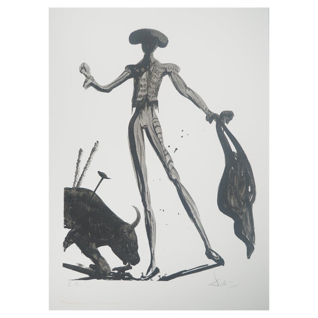 Salvador Dali, Black Bullfighter, Original Lithograph For Sale