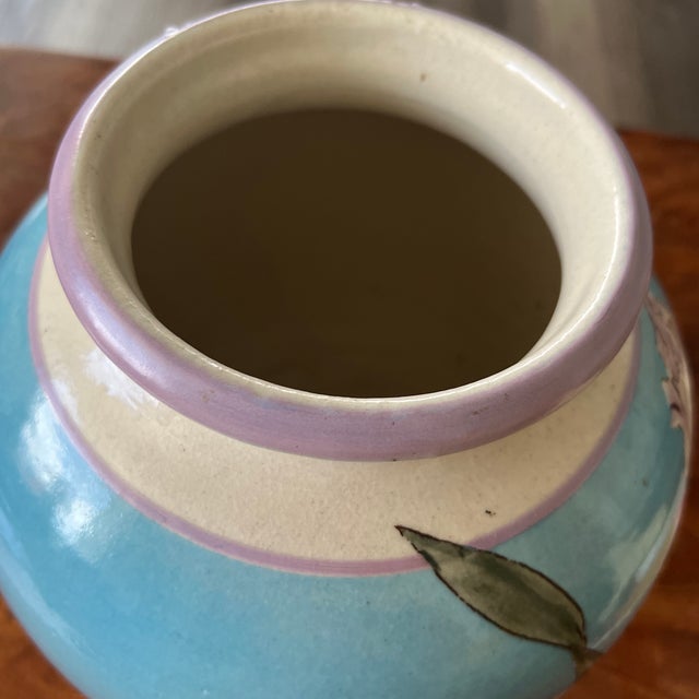 Santa Barbara Ceramic Hand Painted Vase For Sale - Image 6 of 7