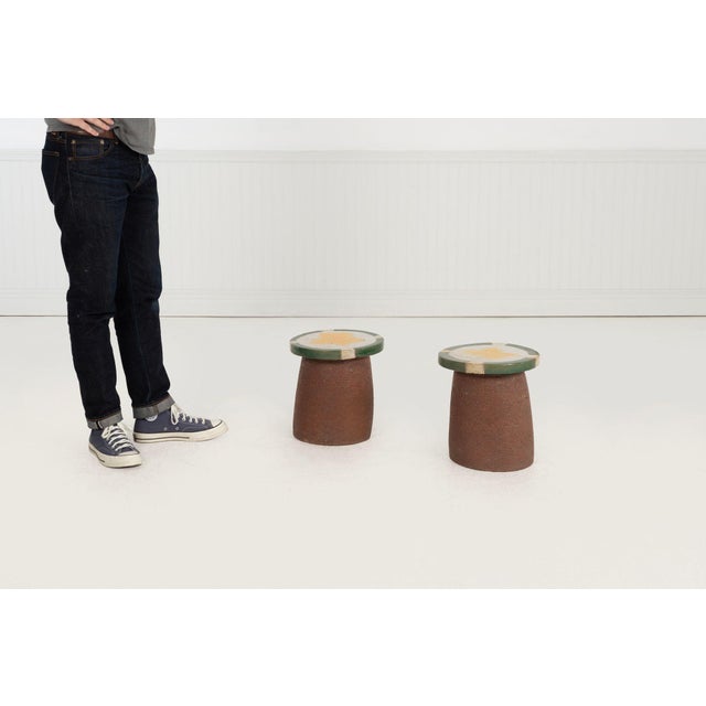 Pair of Ceramic Stools/ End Tables Stan Bitters 1975c For Sale - Image 9 of 10