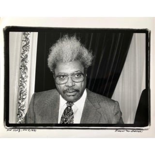 Fred McDarrah, Vintage Print Silver Gelatin Signed Photograph Don King Boxing Promoter, 1991 For Sale