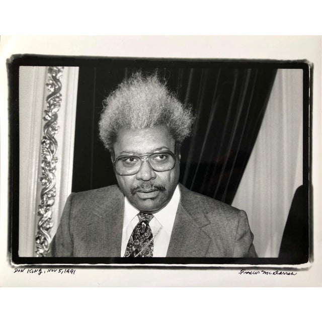 Fred McDarrah, Vintage Print Silver Gelatin Signed Photograph Don King Boxing Promoter, 1991 For Sale