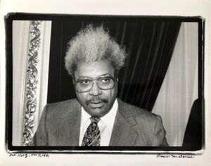 Fred McDarrah, Vintage Print Silver Gelatin Signed Photograph Don King Boxing Promoter, 1991