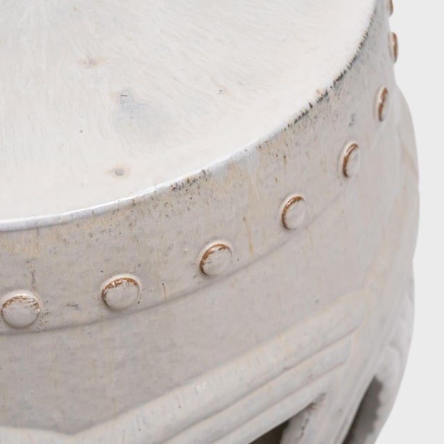 Chinese Milky White Prosperity Garden Stool, C. 1900 For Sale - Image 4 of 5