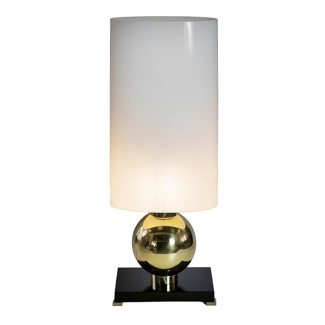 Italian Table Lamps in Brass with Murano Glass Base and Shades, Set of 2 For Sale - Image 5 of 10