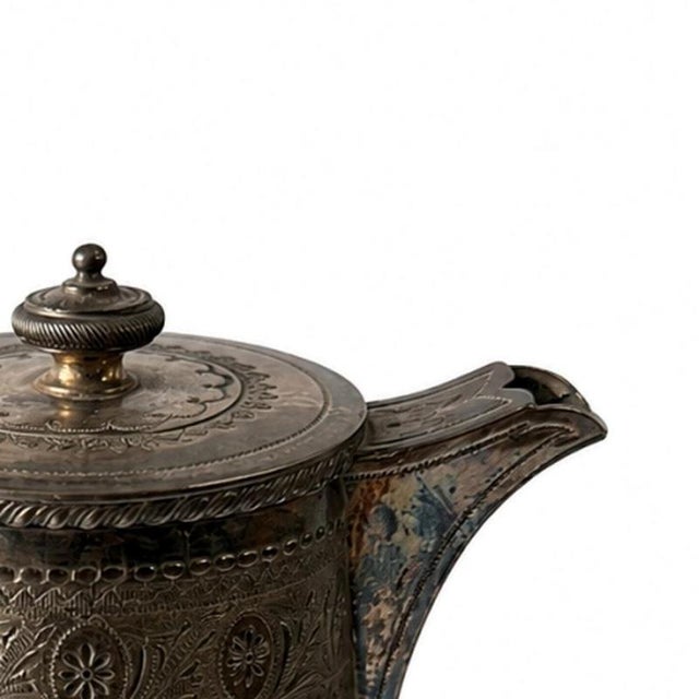 Antique Silver Plated Victorian Teapot, 1800s For Sale - Image 4 of 6