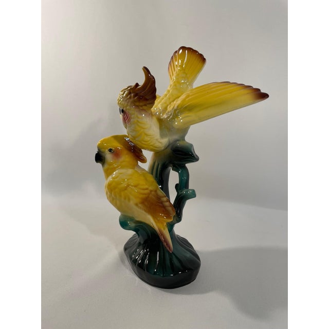 Mid-Century Modern 1950s Yellow Ceramic Cockatoo Figurine For Sale - Image 3 of 15