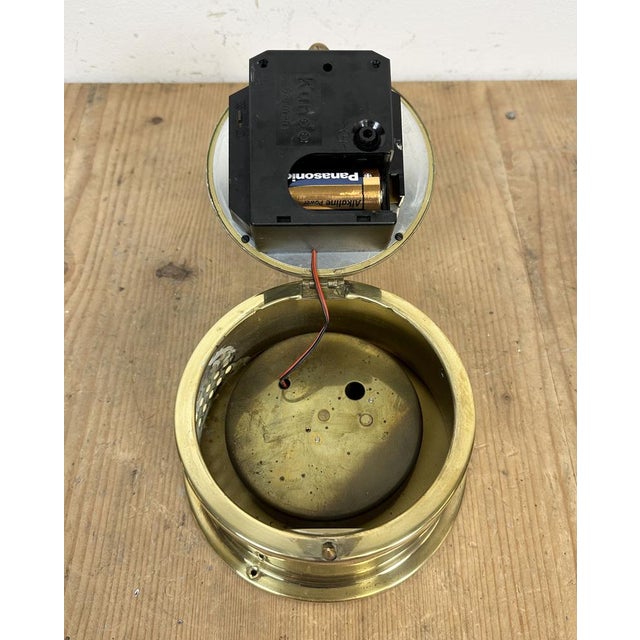 Vintage German Brass Ships Clock from Kundo, 1970s For Sale - Image 13 of 16