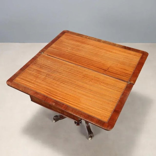 Antique Louis Philippe Carved Mahogany Game Table, 19th Century For Sale - Image 3 of 10