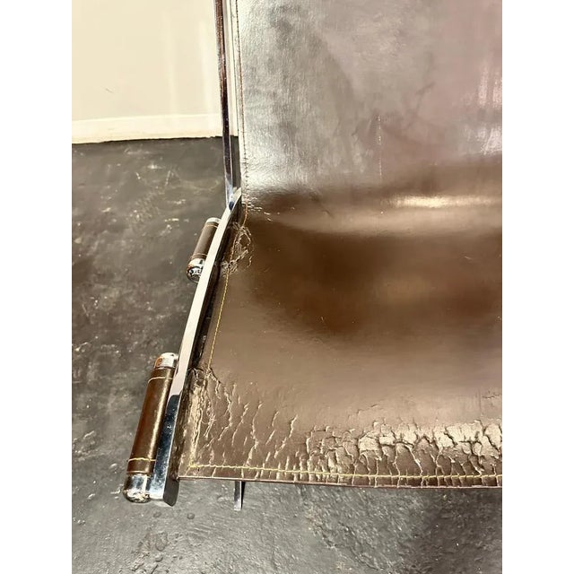 1980s Leather Scissor Chair by Antonio Citterio for Flexform Italia, 1980s For Sale - Image 5 of 9