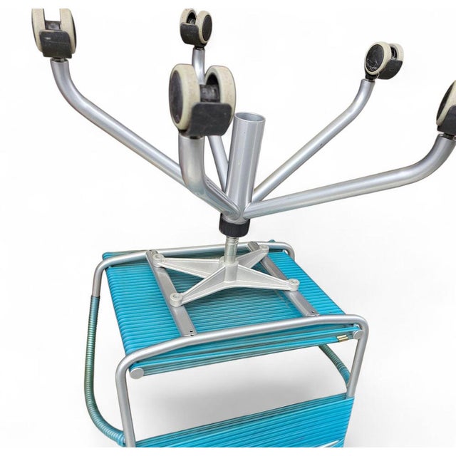 Blue Vintage Italian Dining Chairs by Tito Agnoli for BBB Bonacina, 1990s, Set of 4 For Sale - Image 8 of 11