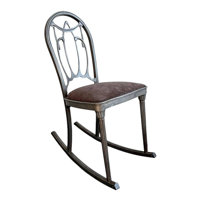 1930s Art Deco Brushed Steel Rocking Chair by Doehler Metal Furniture For Sale