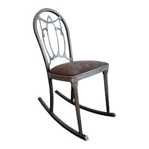 1930s Art Deco Brushed Steel Rocking Chair by Doehler Metal Furniture