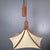 Wood Teak and Linen Umbrella Pendant Lamp attributed to Domus, 1970s For Sale - Image 7 of 15
