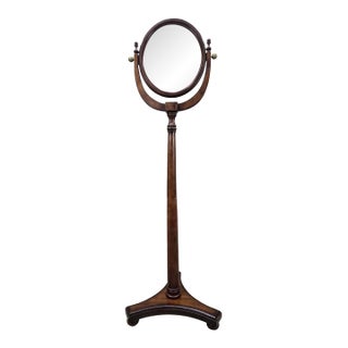 Antique Style Adjustable Pedestal Cheval Shaving Mirror For Sale