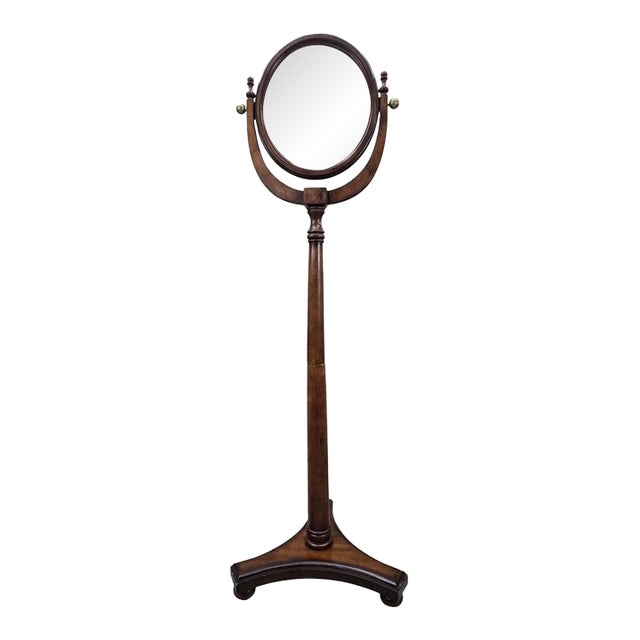 Antique Style Adjustable Pedestal Cheval Shaving Mirror For Sale