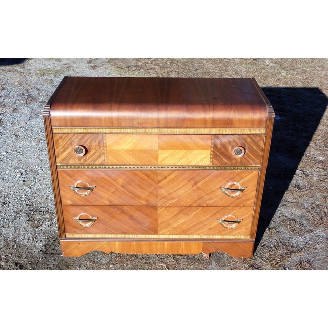 Vintage b Furniture Art Deco Waterfall Bedroom Set Full Bed Dresser