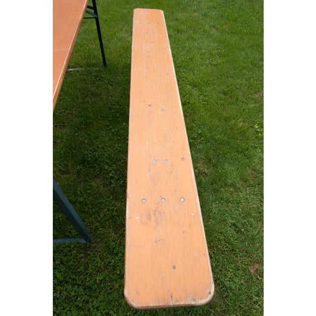 Folding German Picnic Table Set with Benches, Wood and Metal, 1970s For Sale - Image 9 of 13