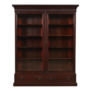 Herter Brothers Style Antique Eastlake Victorian Carved Mahogany Bookcase, Circa 1880s For Sale