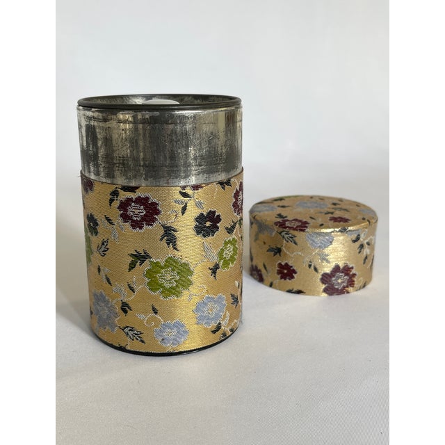 1960's Japanese Tea Caddy Tin Canister For Sale - Image 4 of 8