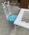 1970s White Wicker Dining Table With Metal Chairs and Blue Accent Cushions For Sale - Image 9 of 9