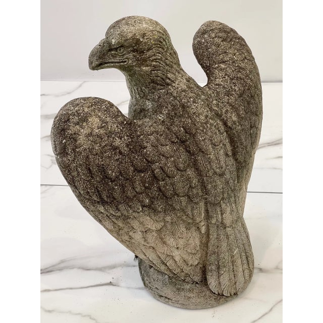 Stone Henri Studio Cast Concrete Vintage Eagle, the Perfect Decor for Your Garden, Original Patina a Very Nice Find. For Sale - Image 7 of 10