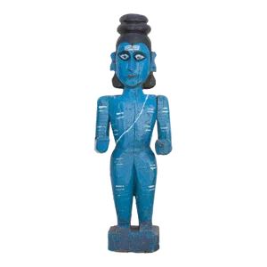 Antique Blue Ceremonial Shiva Statue