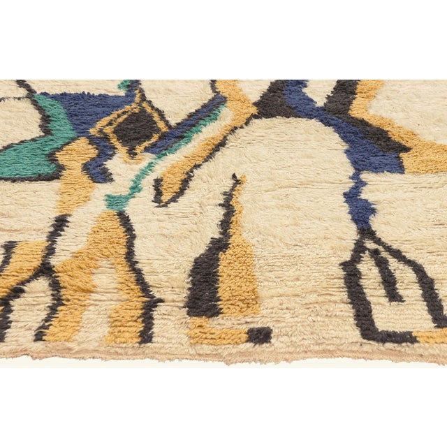 Berber Tribes of Morocco Vintage Beni Ourain Moroccan Rug, 06'09 X 09'06 For Sale - Image 4 of 10