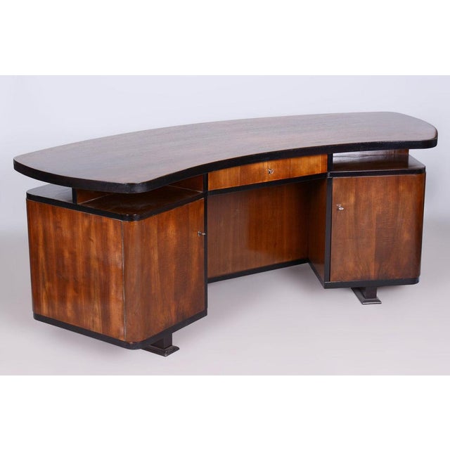 Wood Czech Art Deco Walnut Writing Desk by Jaroslav Divíšek, 1930s For Sale - Image 7 of 18