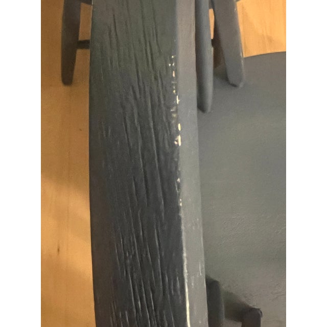 Blue Vintage Set of 8 Spindle Back Dining Chairs in Farrow & Ball Hague Blue For Sale - Image 8 of 13