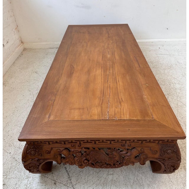 Wood Antique Rectangular Ming Dynasty Style Elm Wood Coffee Table For Sale - Image 7 of 16