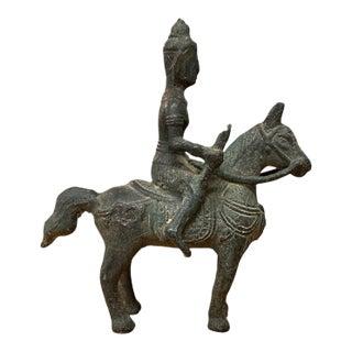 19th Century Burmese Bronze Nat Horse and Rider For Sale