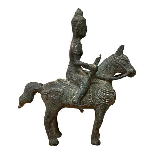 19th Century Burmese Bronze Nat Horse and Rider For Sale