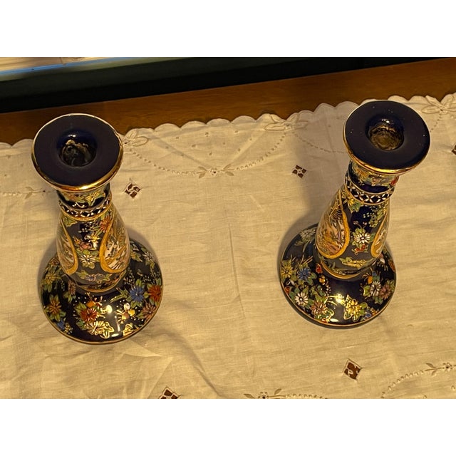Vintage 6-Piece Japanese Satsuma Style Room Collection - Lamps, Vases & Candlesticks For Sale - Image 18 of 18