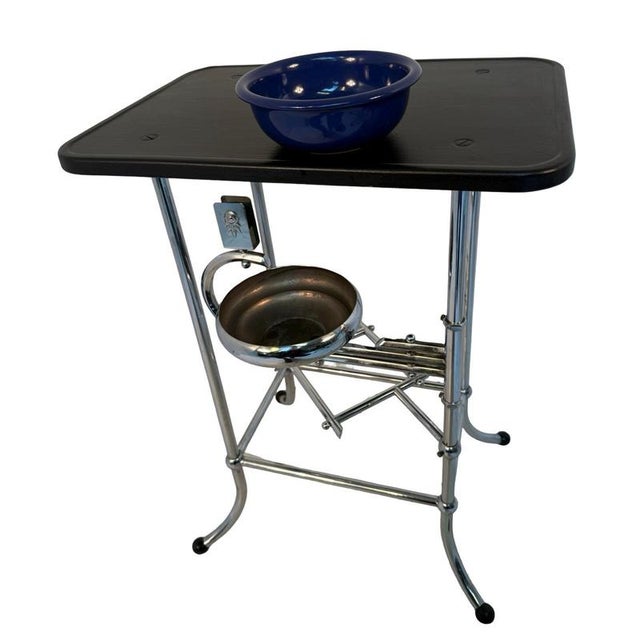 Wood Bauhaus Art Deco Smoking Table with Tubular Chromed Frame and Built-In Ashtray, Germany, 1935 For Sale - Image 7 of 10