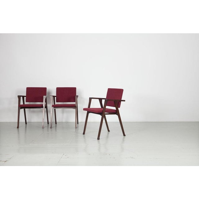 1950s Model Luisa Armrest Chairs by Franco Albini for Poggi, Pavia Italy, 1955, Set of 6 For Sale - Image 5 of 18