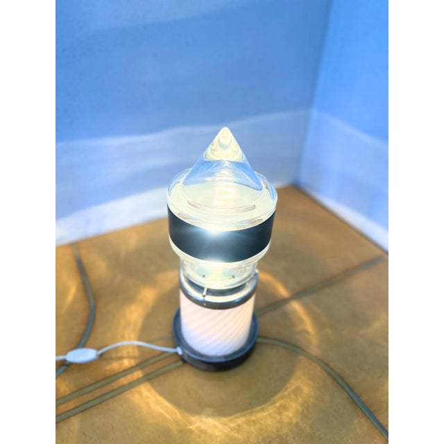 Metal Space Age Murano Glass Table Lamps, Italy, 1970s, Set of 2 For Sale - Image 7 of 13