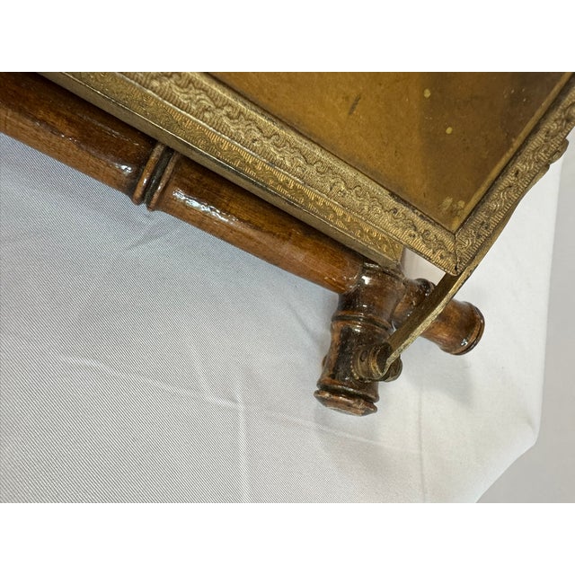 Antique Aesthetic Movement Faux Bamboo Trifold Mirror, Japanned Panels, For Sale - Image 14 of 16