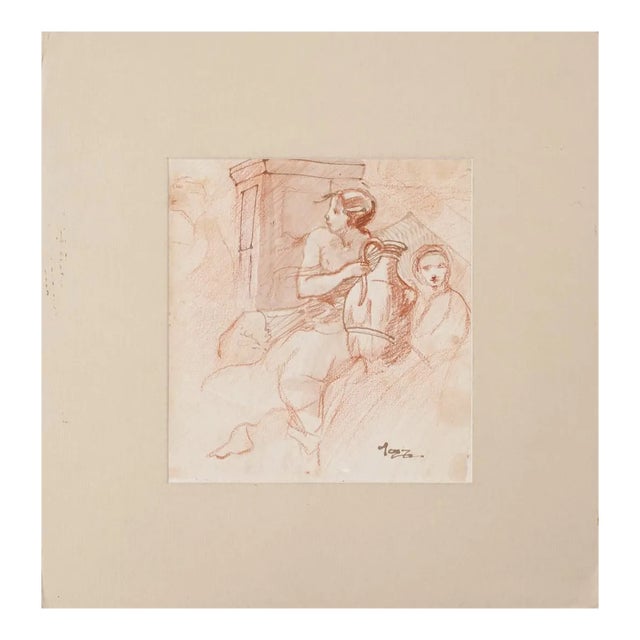 Unknown, Figures, Pastel Drawing, Early 20th Century For Sale