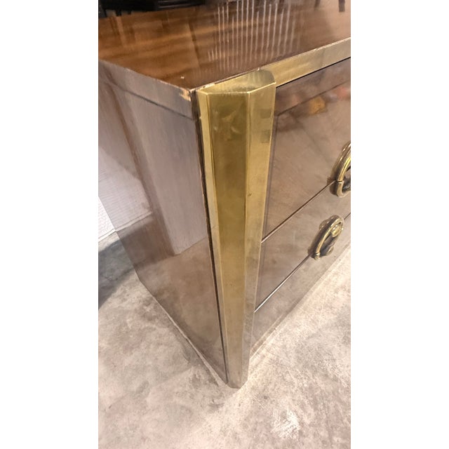 1970s 1970s Mastercraft Brass & Walnut 9-Drawer Dresser / Credenza For Sale - Image 5 of 10