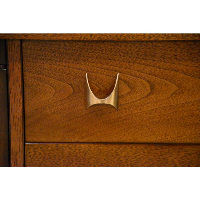 1960s Refinished Broyhill Brasilia 54” Walnut Dresser Credenza For Sale In Boston - Image 6 of 10