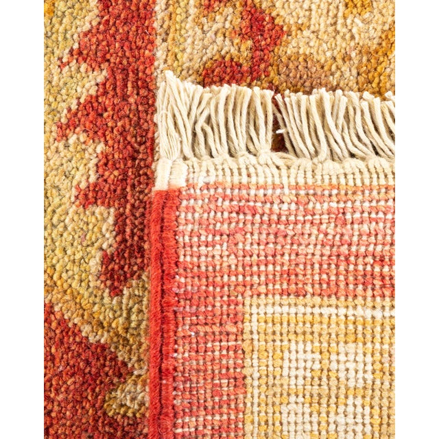 2000 - 2009 Eclectic, One-of-a-Kind Hand-Knotted Area Rug - Orange, 9' 0" x 11' 9" For Sale - Image 5 of 8