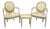 20th Century Louis XVI Medallion Armchairs with Ottoman, Set of 3 For Sale